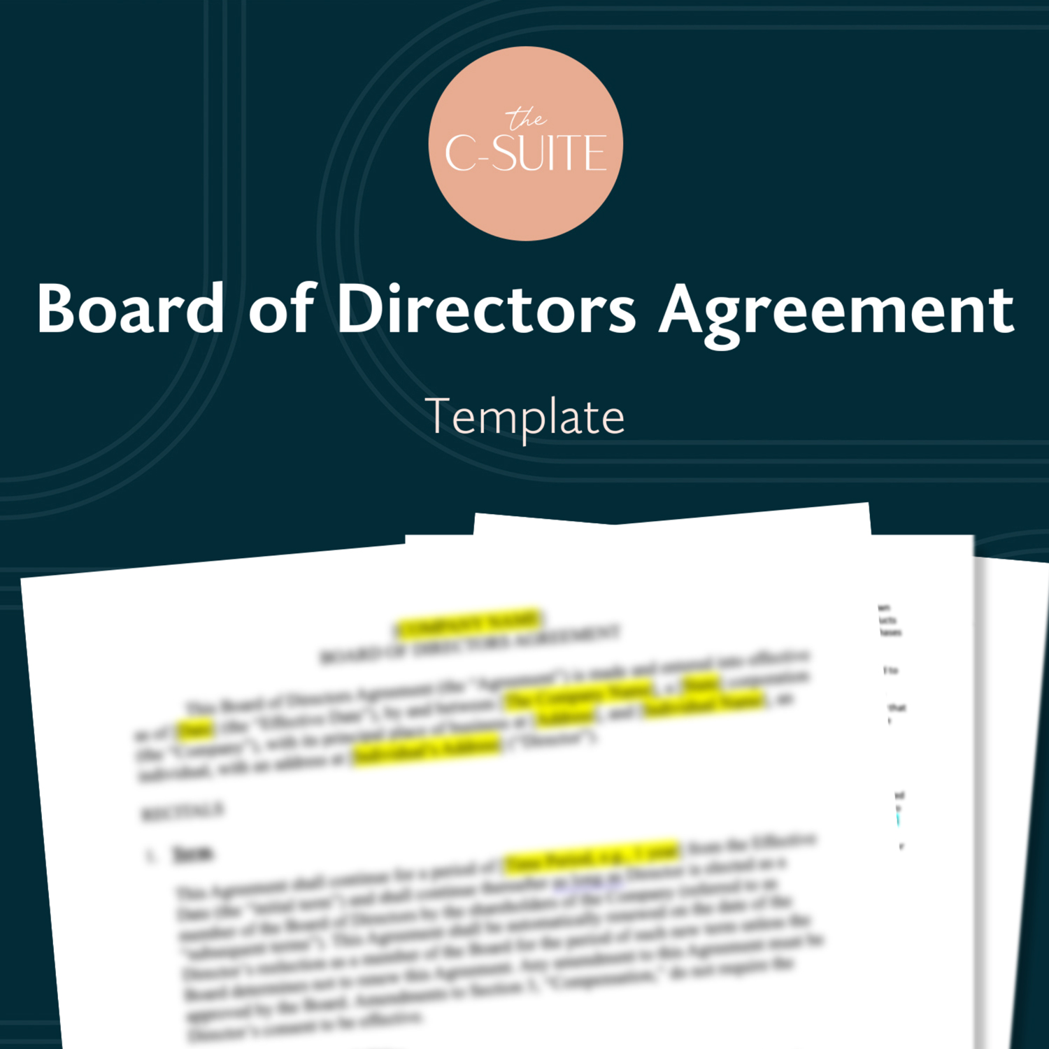 Board Of Directors Agreement Template