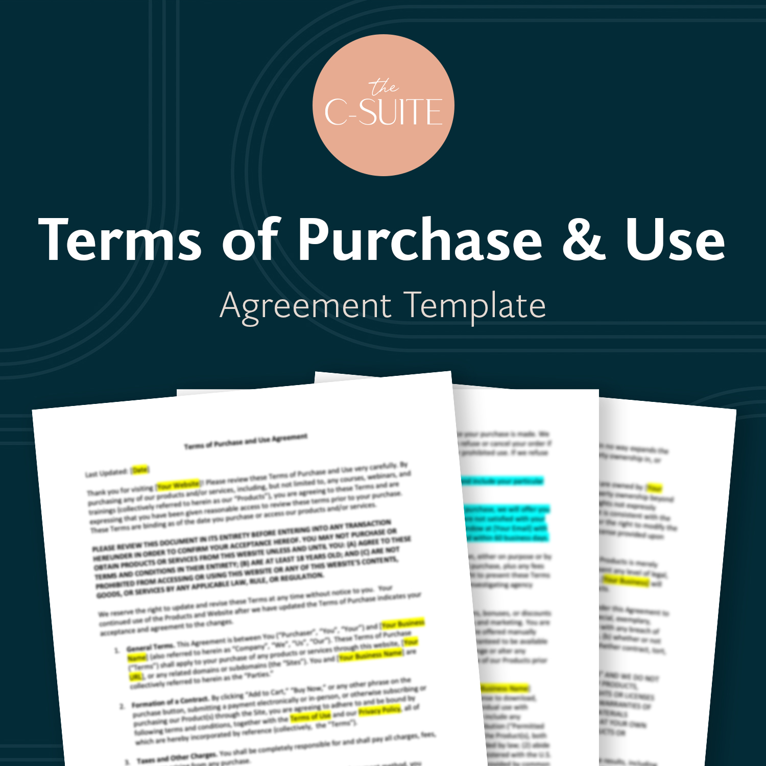 Terms Of Purchase & Use Agreement Template